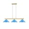 Z-Lite Cobalt Billiard, 3-Light, 14.25 In.W x 49.75 In.L x 10 In.H, Modern Gold/Electric Blue 152MGLD-MEB - alternate 6